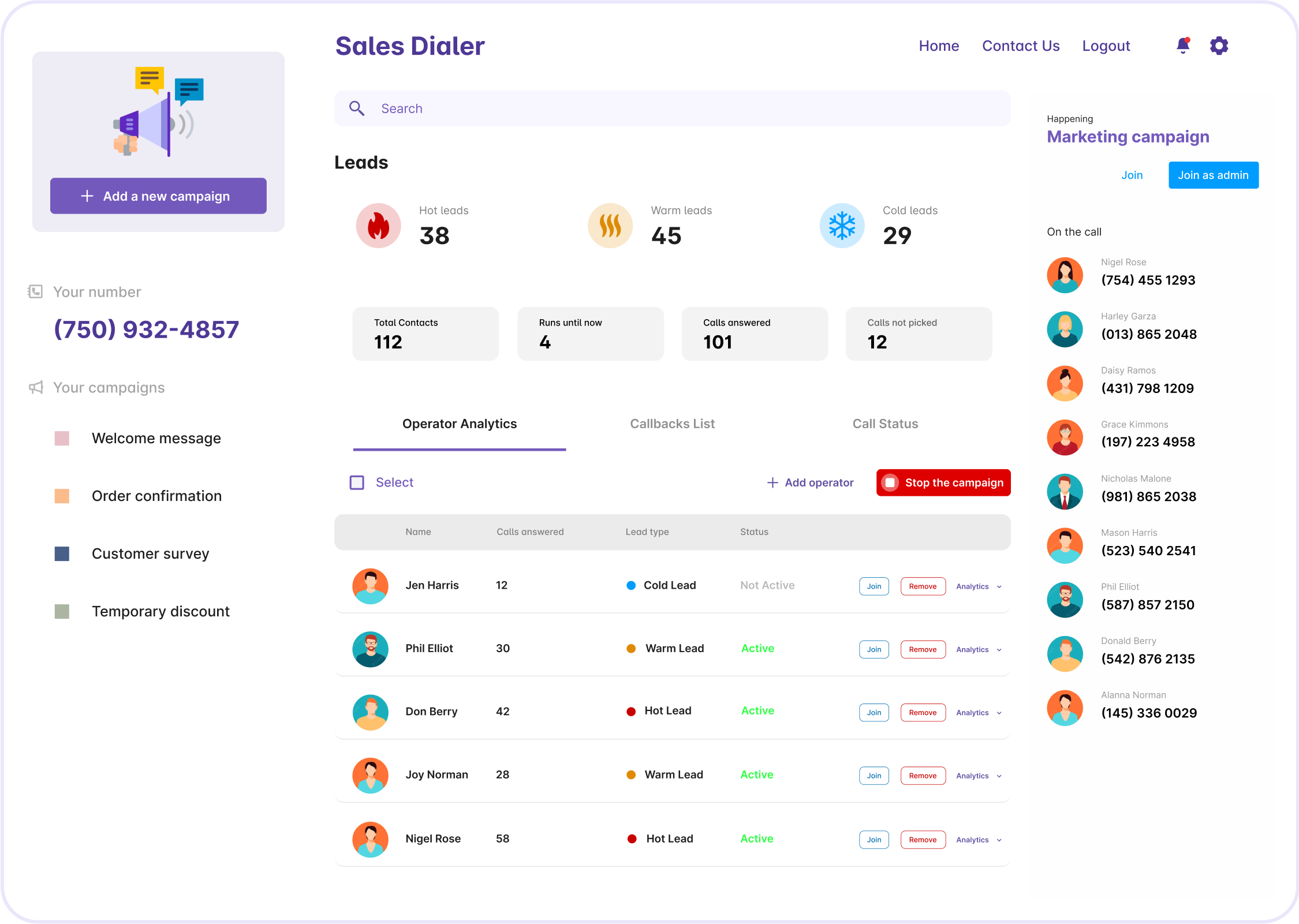 Sale dialer